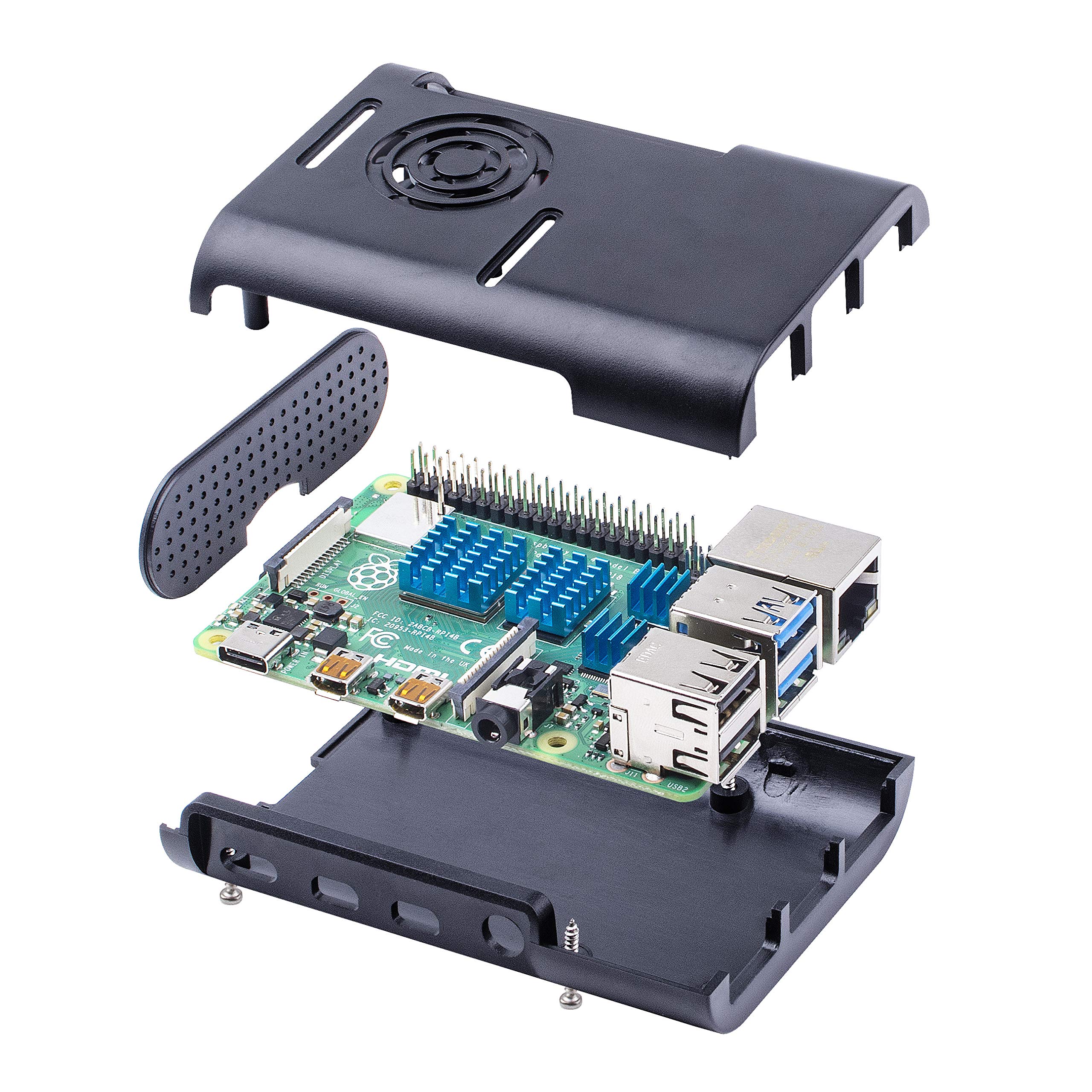 Amazon.co.jp: Miuzei Raspberry Pi 4ケース Raspberry Pi ブラック